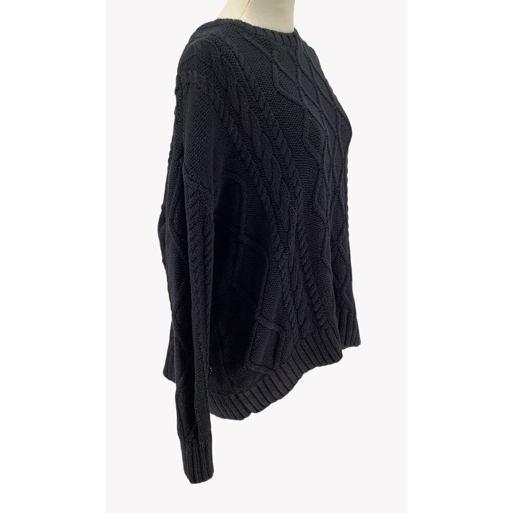 Show Me Your Mumu Black Cable Knit Day-To-Day Sweater L Womens Pullover Size L - Picture 4 of 7